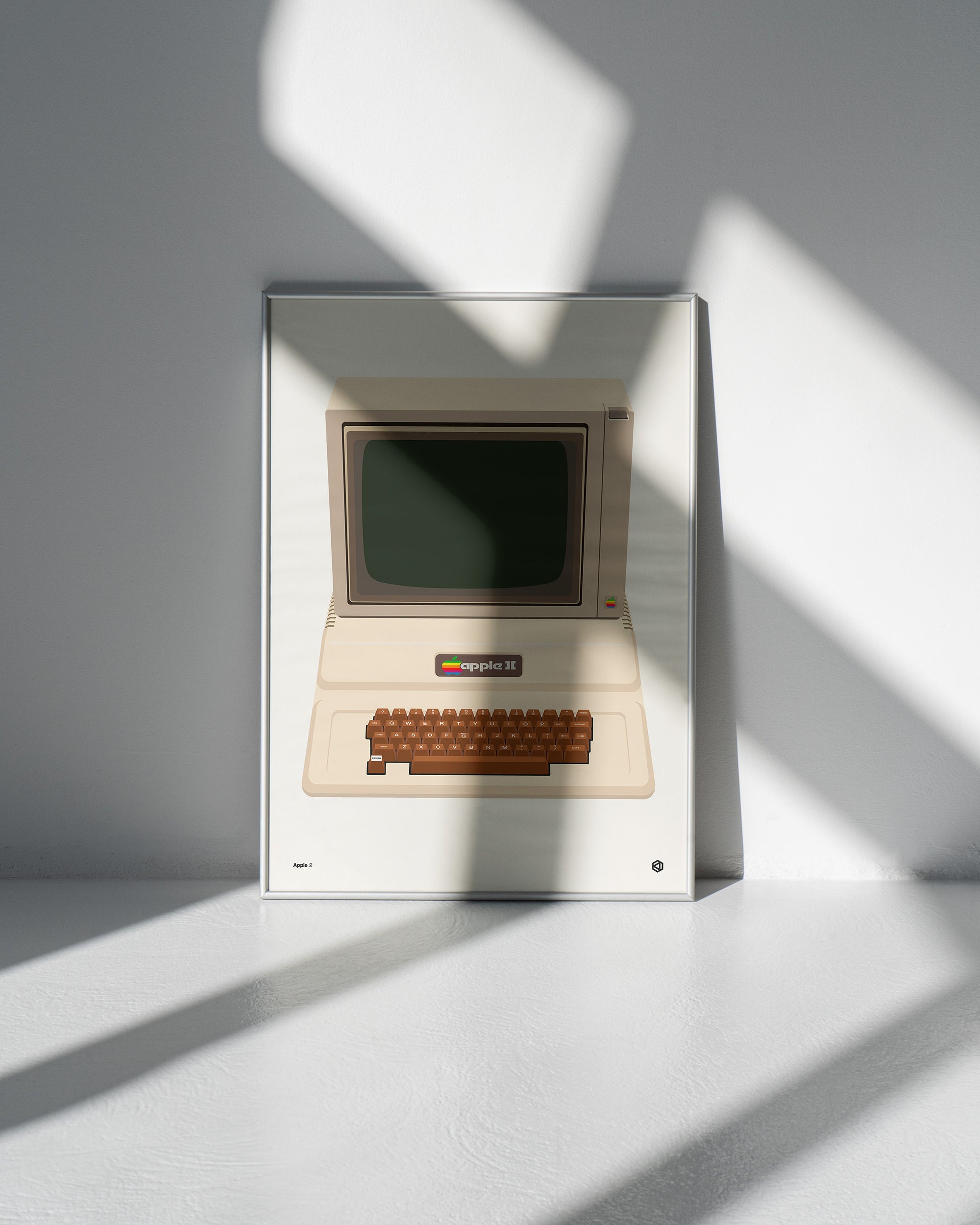 Apple II computer - vintage technology art print - Gizmo series