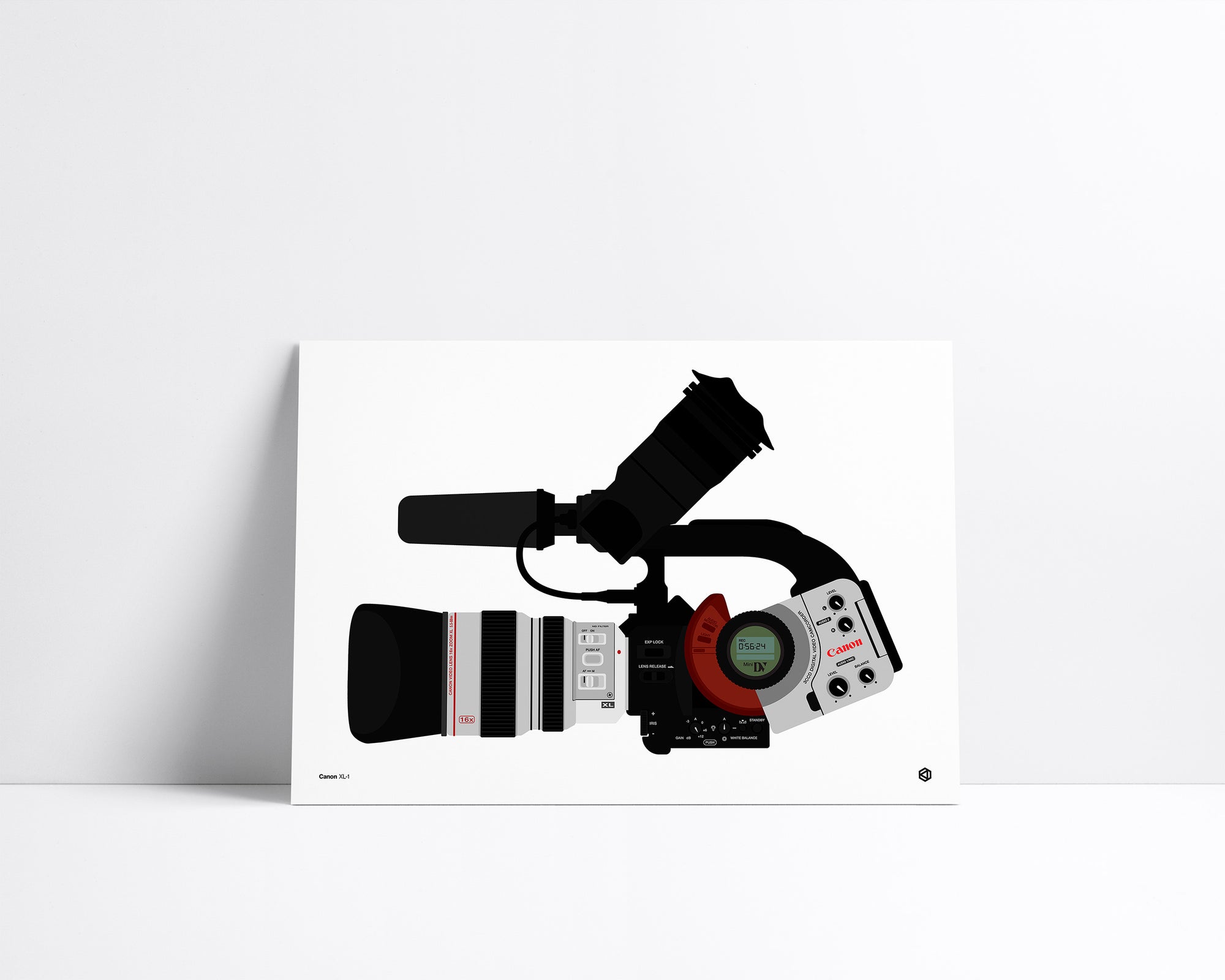 Canon XL1 vintage technology illustration poster