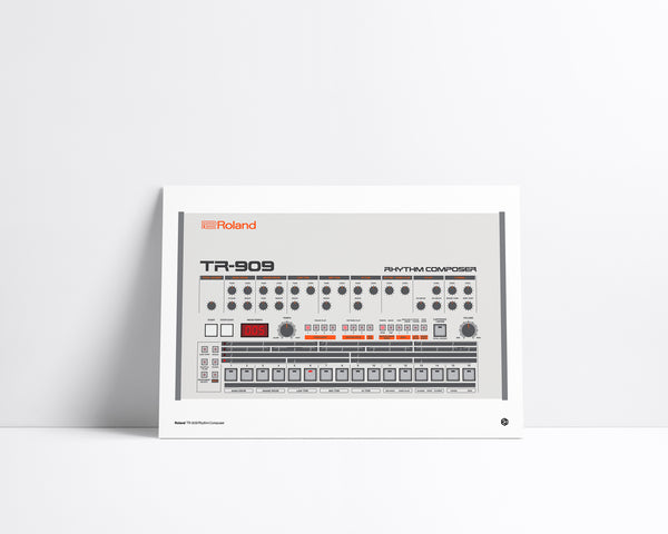 Roland TR-909 - vintage technology art print - Gizmo series