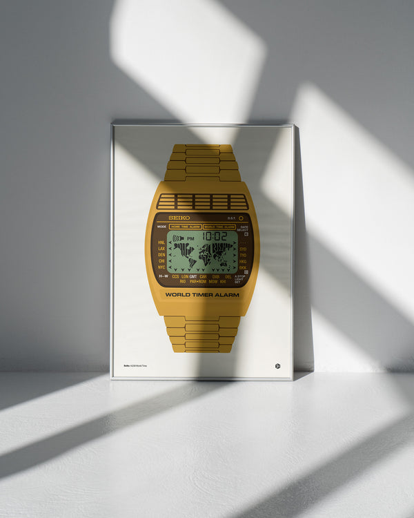 Seiko A239 World Time watch - vintage technology art print - Gizmo series