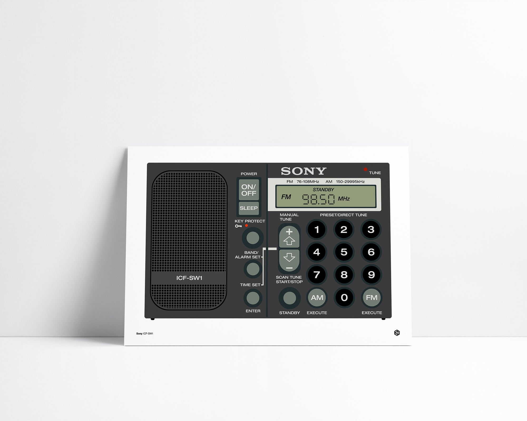 Sony radio on a white background
