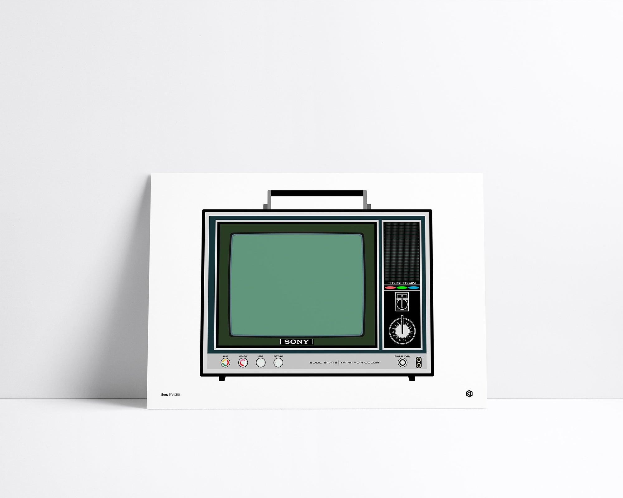 Vintage Sony television set on a white background