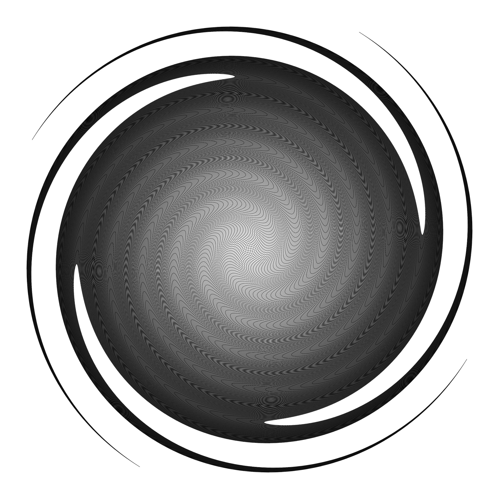 Circular design with concentric rings on a white background