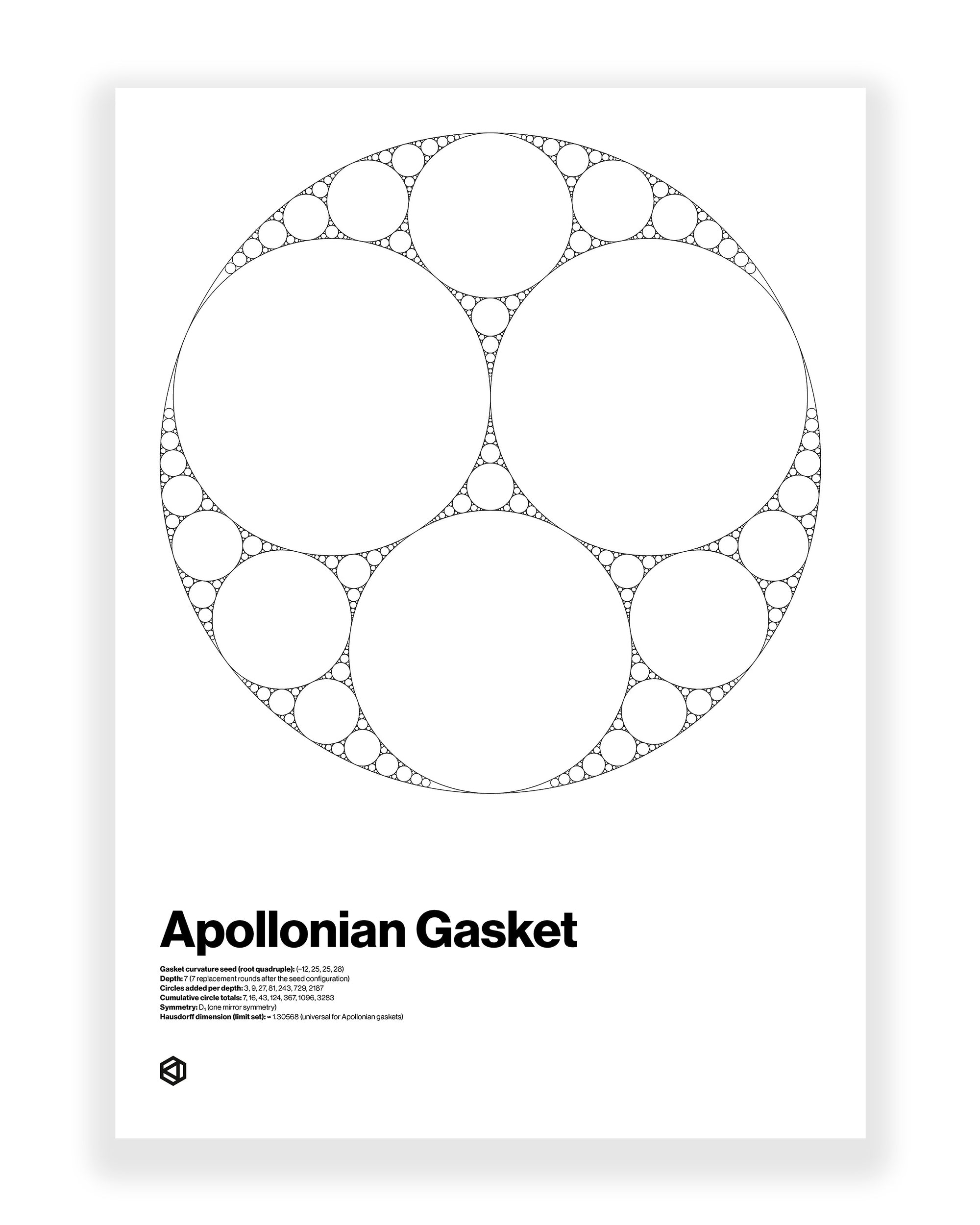 Apollonian Gasket art print on a white background - Signature series