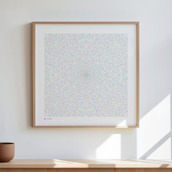 Gaussian Primes 521 art print in full spectrum, in a wooden frame - Signature series