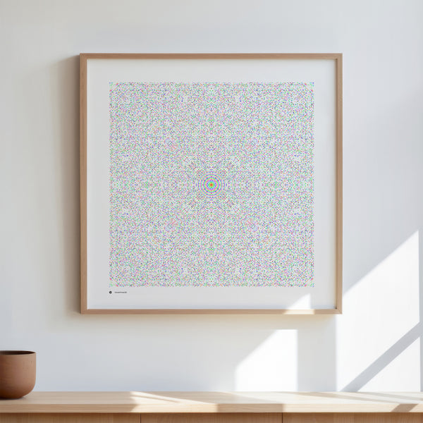 Hurwitz Primes 521 art print in full spectrum, in a wooden frame - Signature series