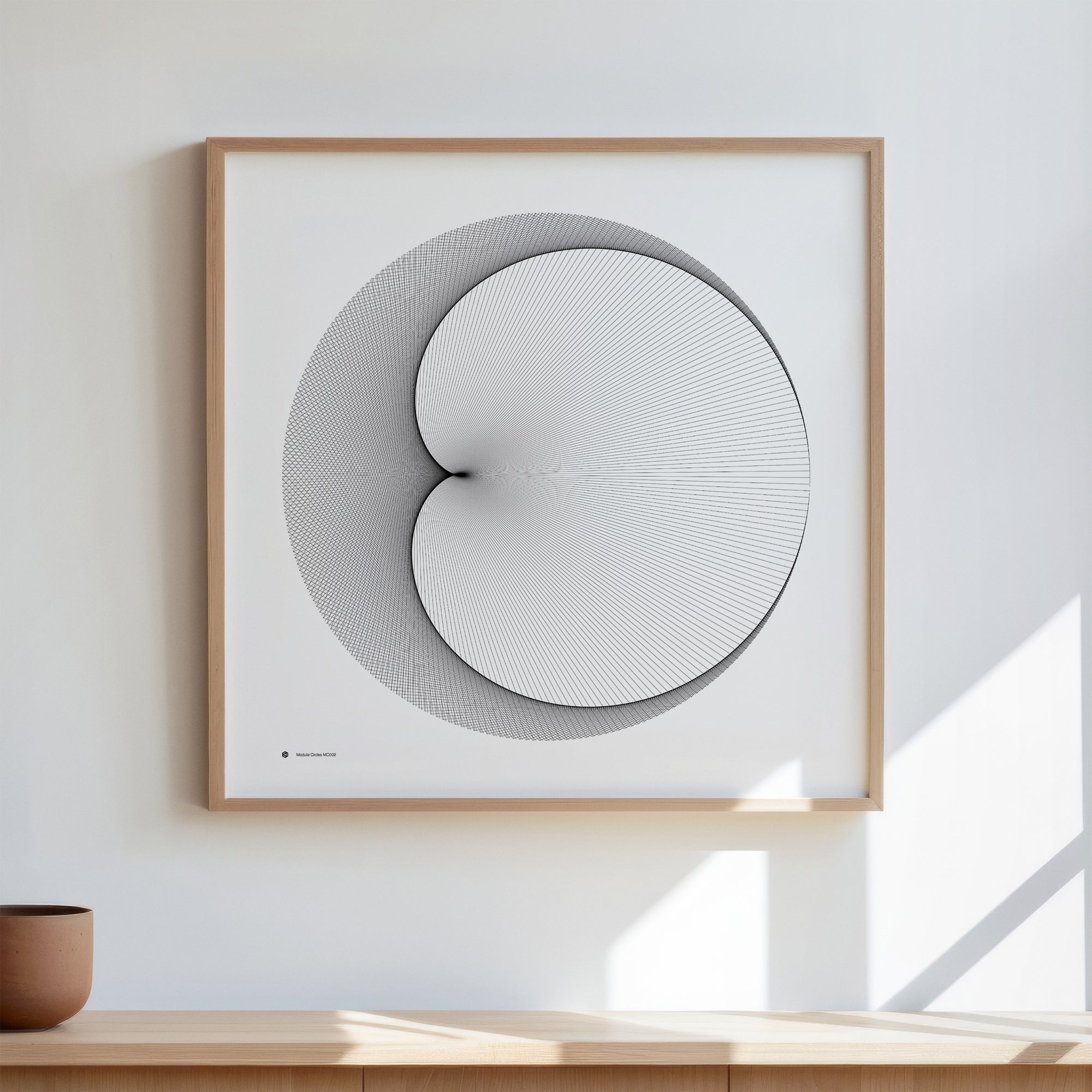 Modular Circles MC0002 art print in a wooden frame - Signature series