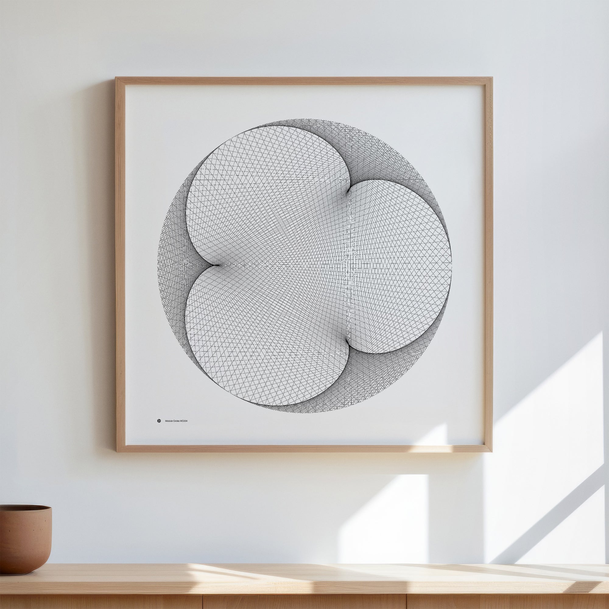 Modular Circles MC0004 art print in a wooden frame - Signature series