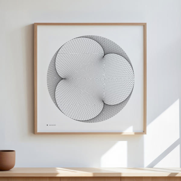 Modular Circles MC0004 art print in a wooden frame - Signature series