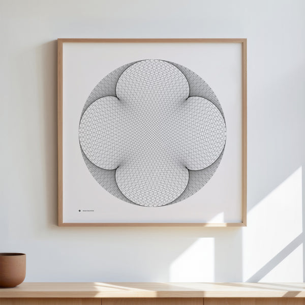 Modular Circles MC0005 art print in a wooden frame - Signature series