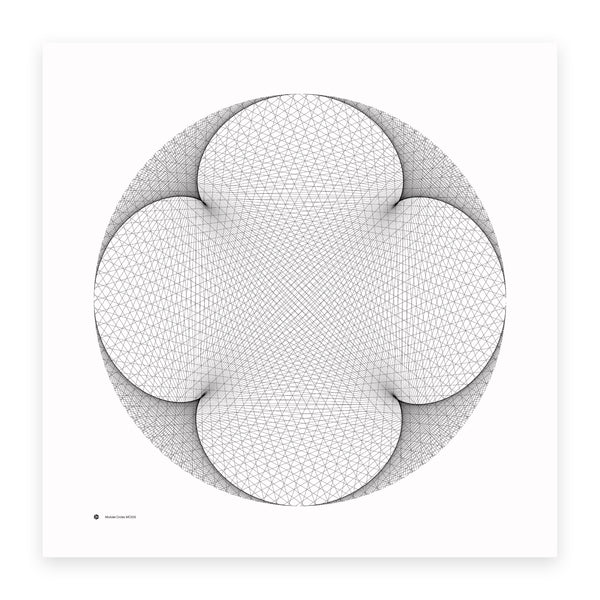 Modular Circles MC0005 - a four-cusped epicycloid formed from straight lines on a circle - mathematical art print
