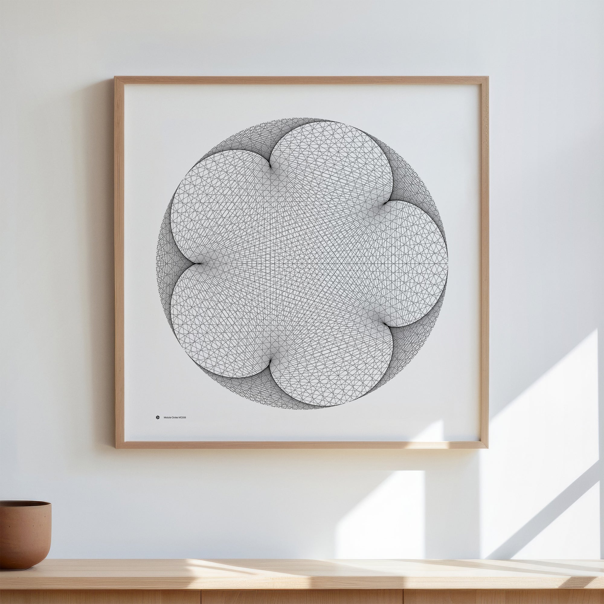 Modular Circles MC0006 art print in a wooden frame - Signature series