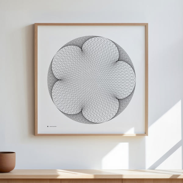 Modular Circles MC0006 art print in a wooden frame - Signature series