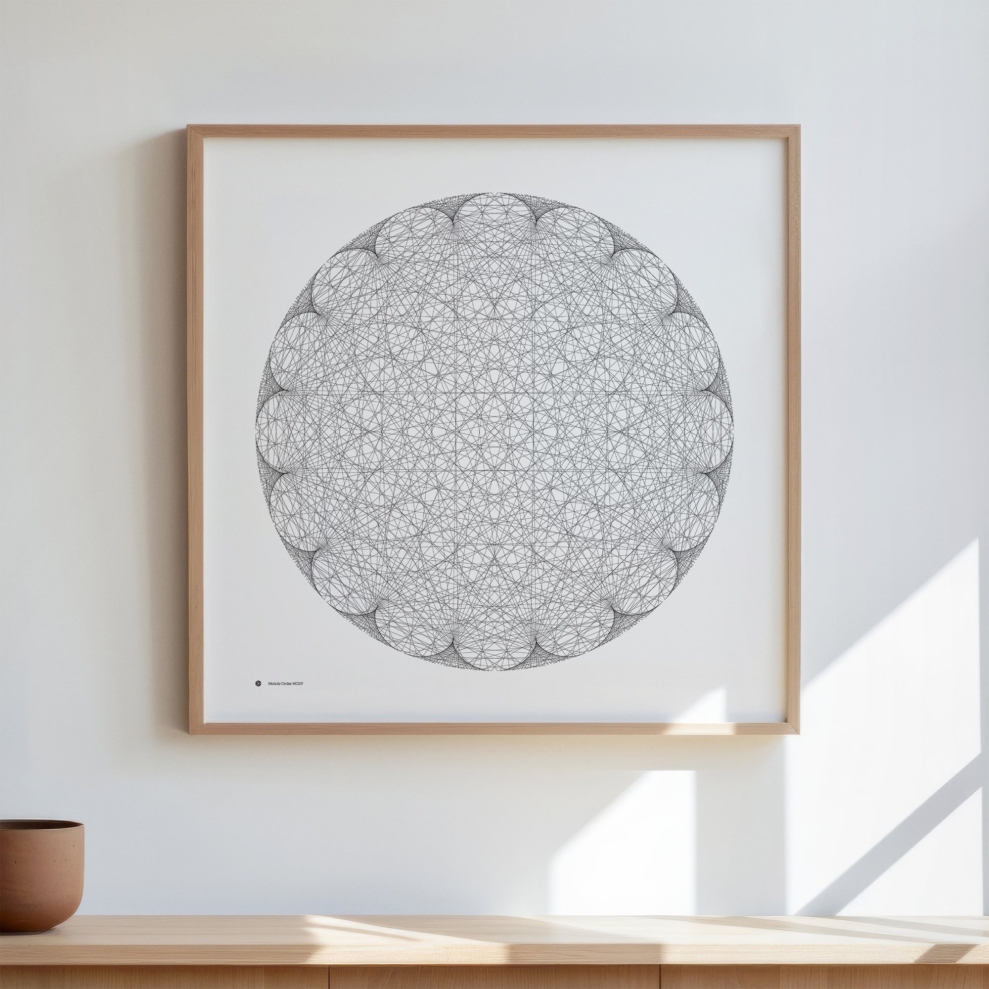 Modular Circles MC0017 art print in a wooden frame - Signature series