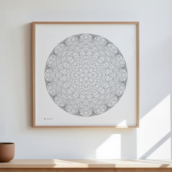 Modular Circles MC0017 art print in a wooden frame - Signature series