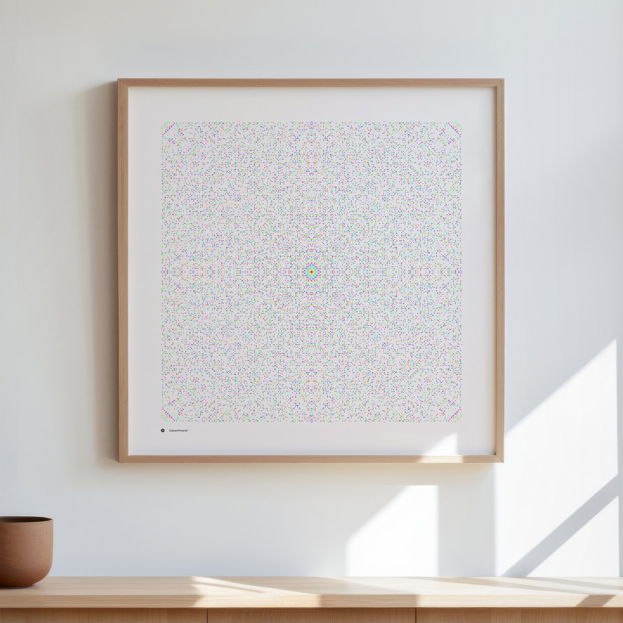 Octavian Primes 521 art print in full spectrum, in a wooden frame - Signature series