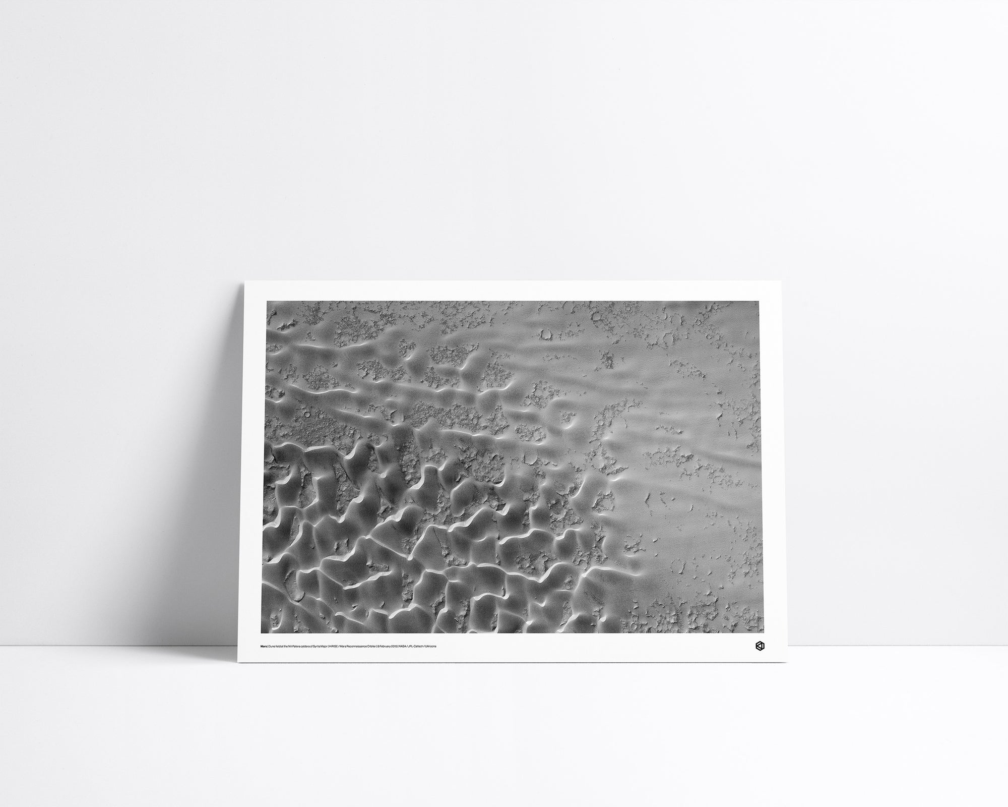 Mars Nili Patera Dunes fine art print - HiRISE image showing active sand dunes and ripple patterns on dark volcanic terrain